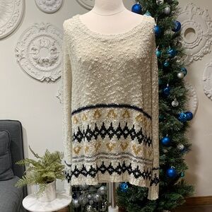 Women's Cream Sweater with Pattern